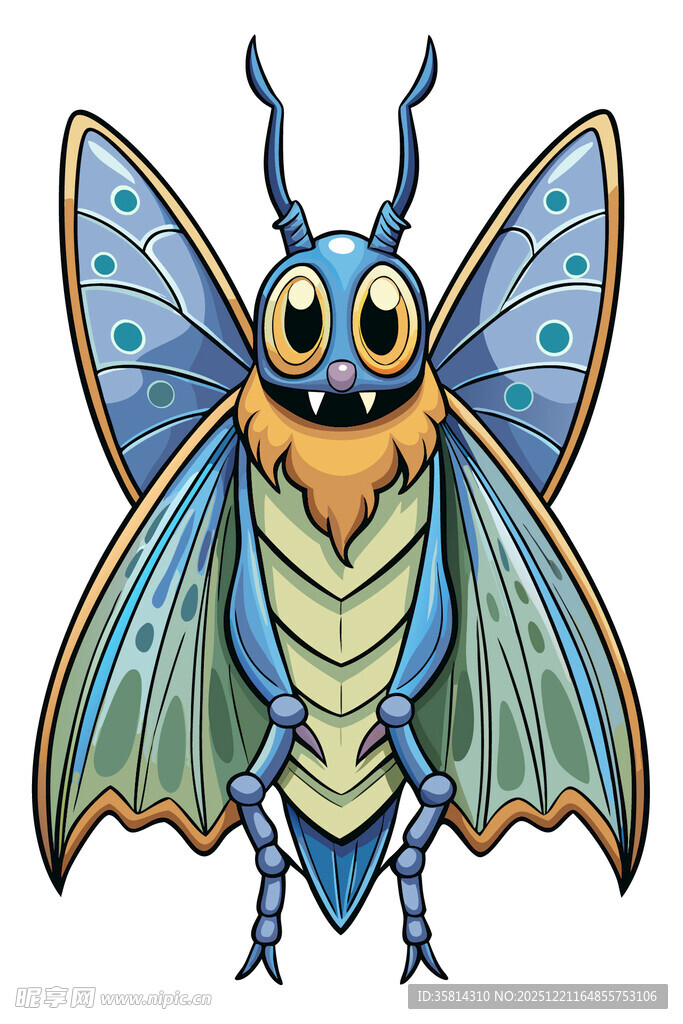 可爱卡通飞虫插画