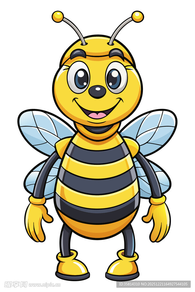 可爱卡通蜜蜂机器人形象