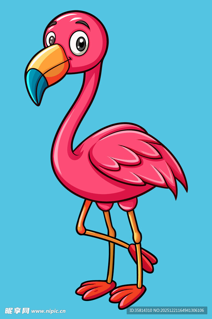 卡通火烈鸟形象