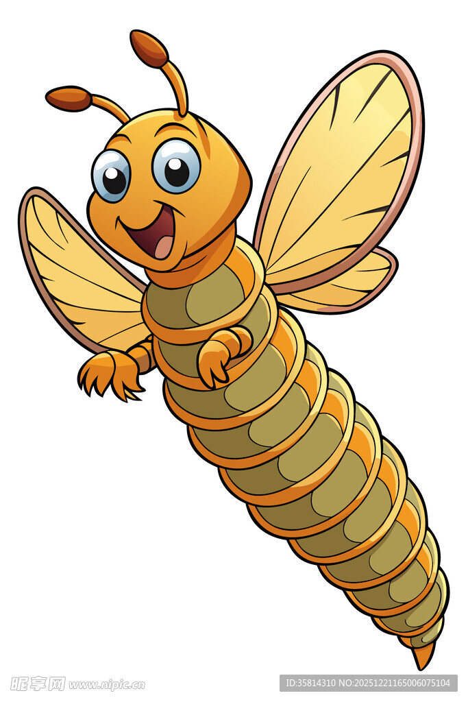 可爱飞行昆虫卡通形象