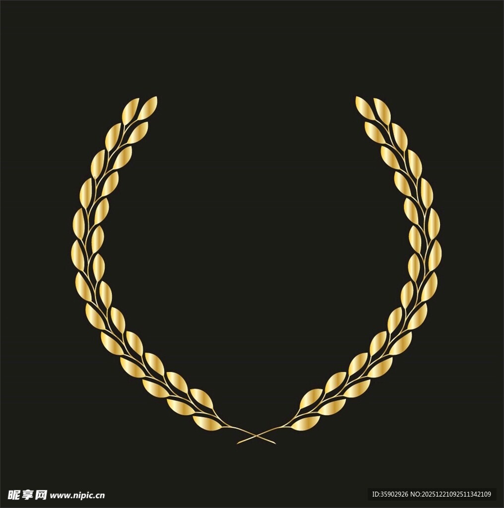 金色月桂叶花环