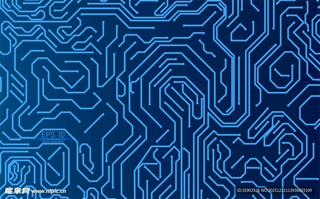 蓝色科技风电路板纹理