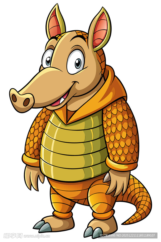 穿铠甲的卡通犰狳