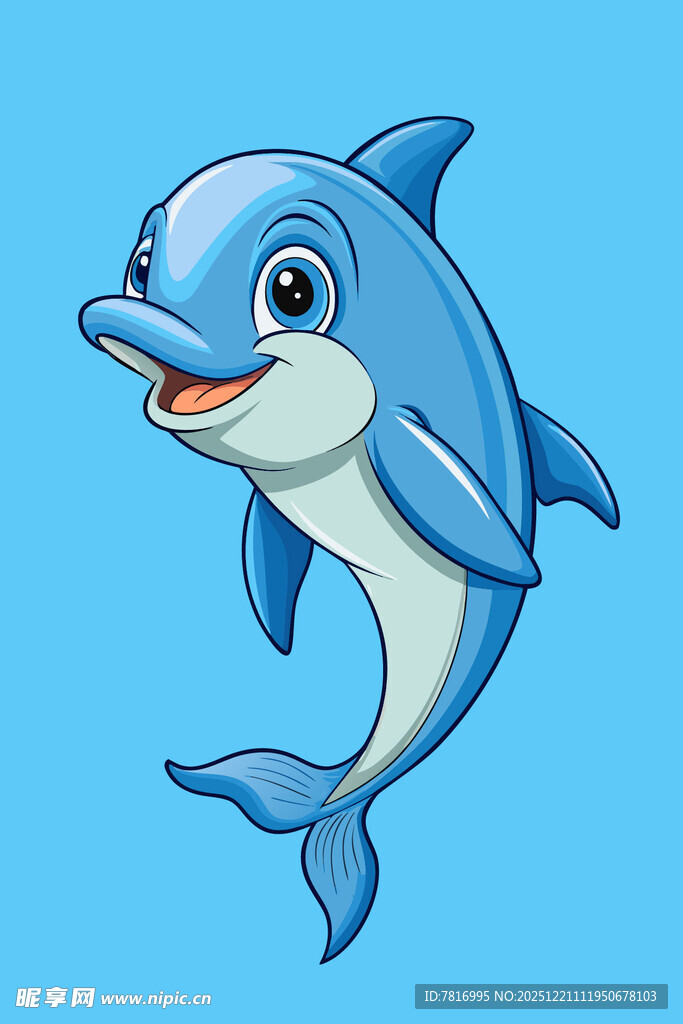 可爱卡通海豚