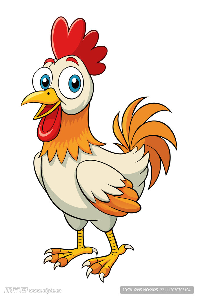 可爱卡通公鸡形象