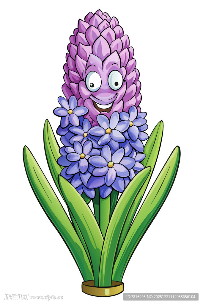 可爱风紫色风信子卡通形象
