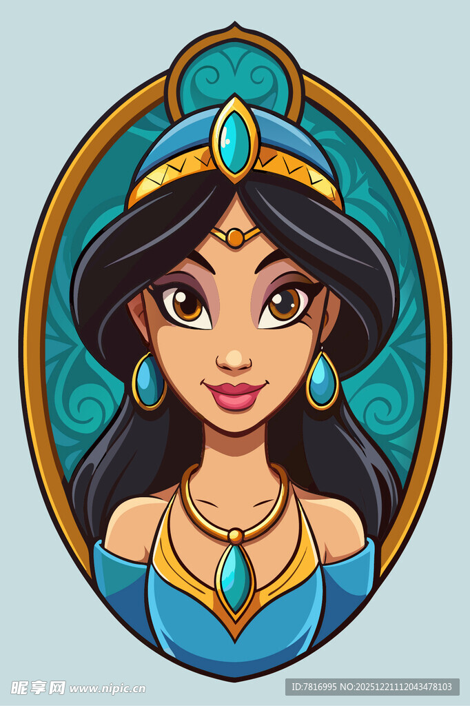 迪士尼公主茉莉卡通形象