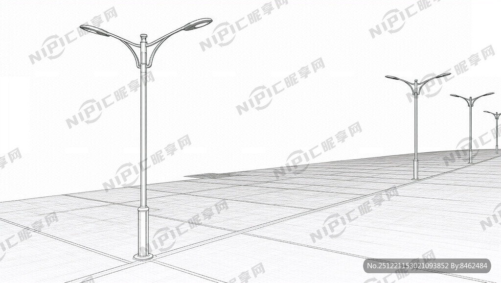 风光互补路灯项目基础线条图纸