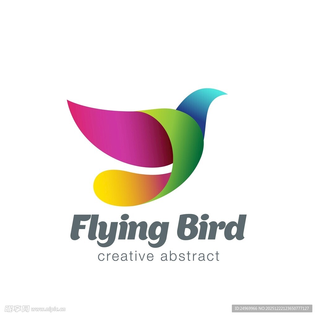 彩色飞鸟创意标志
