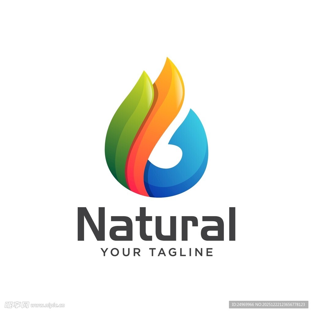 自然主题多彩水滴标志