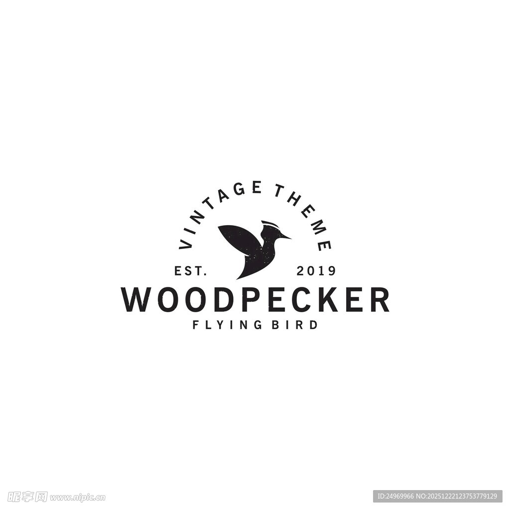 啄木鸟主题简约标志设计