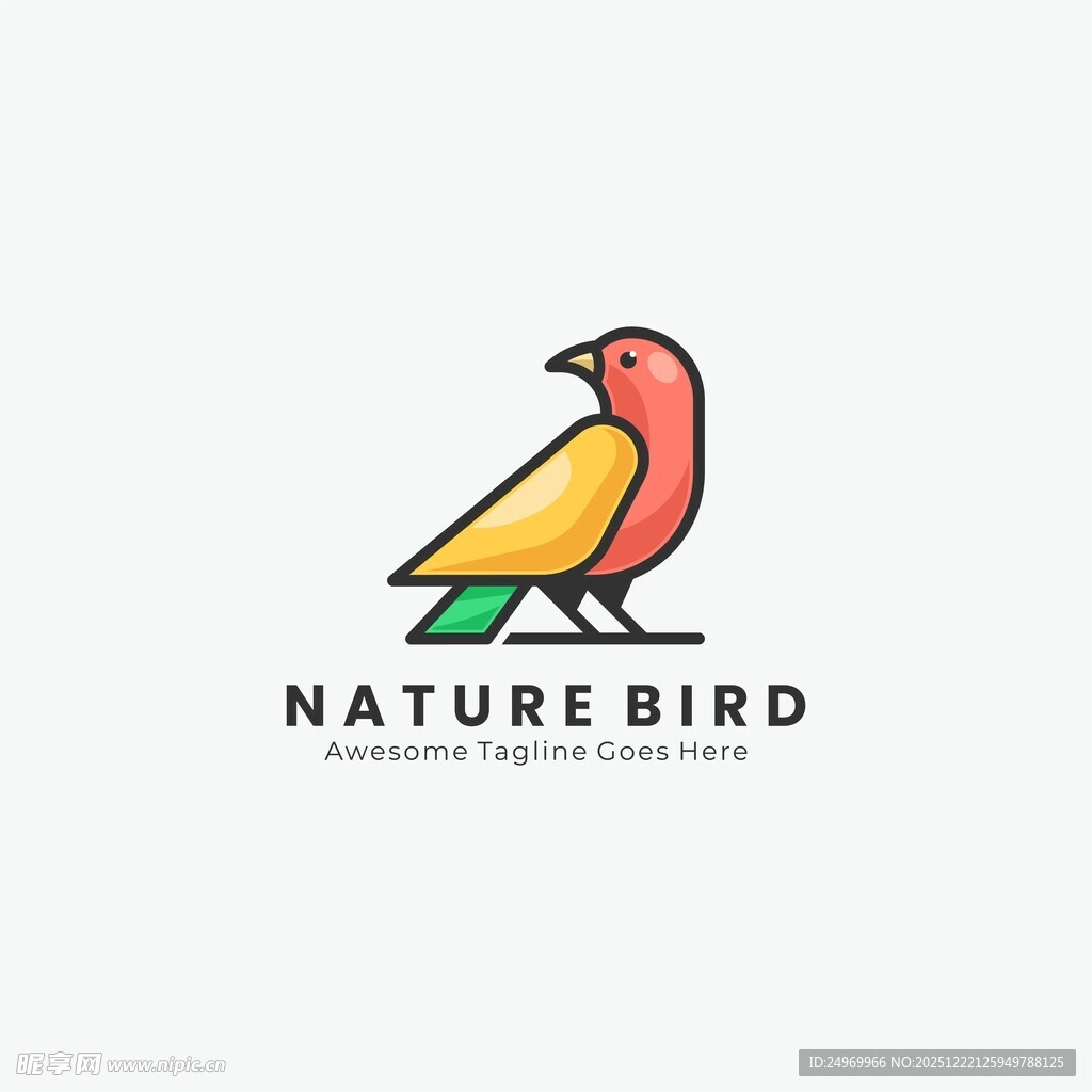 自然之鸟标志设计