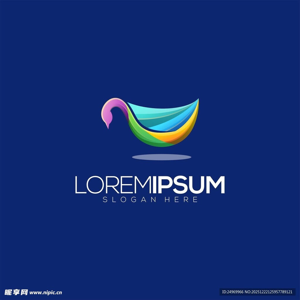 多彩鲸鱼标志设计