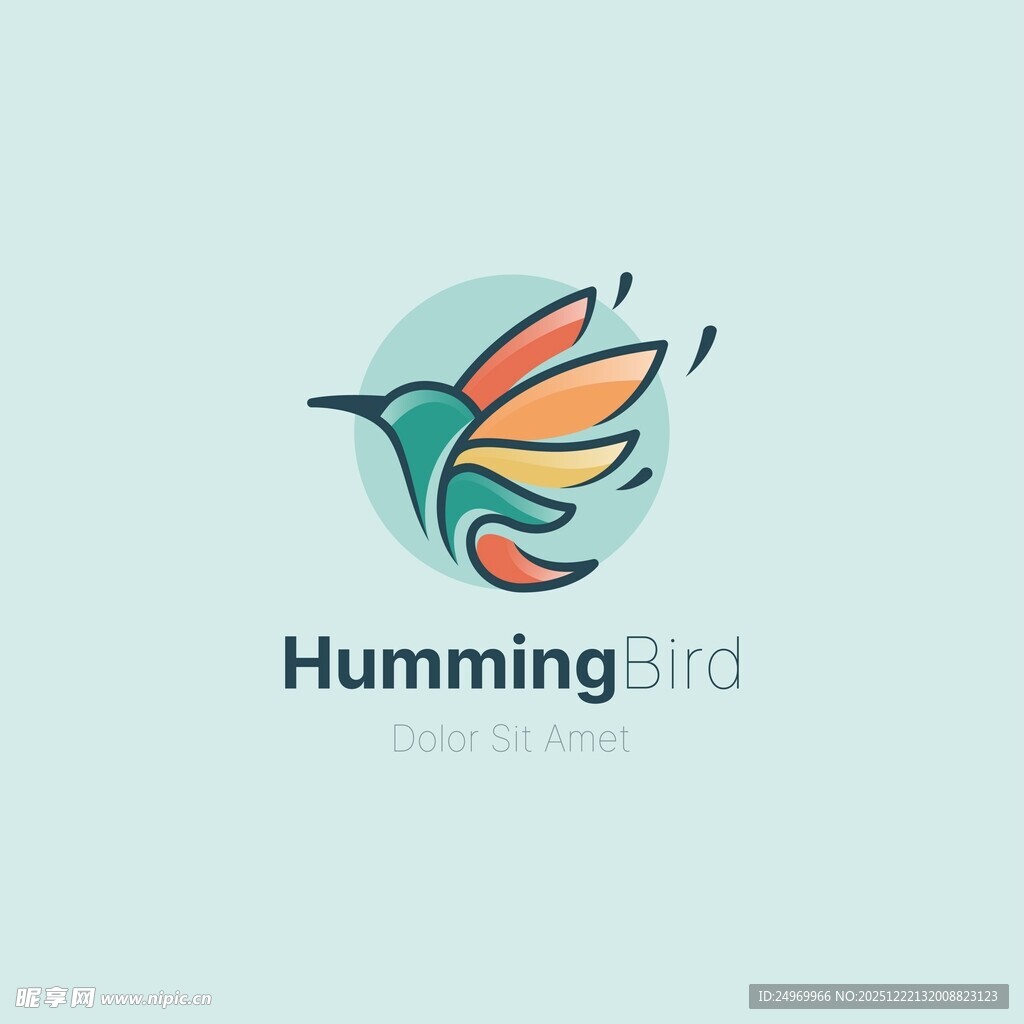 蜂鸟标志设计