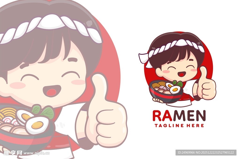 可爱拉面女孩形象设计