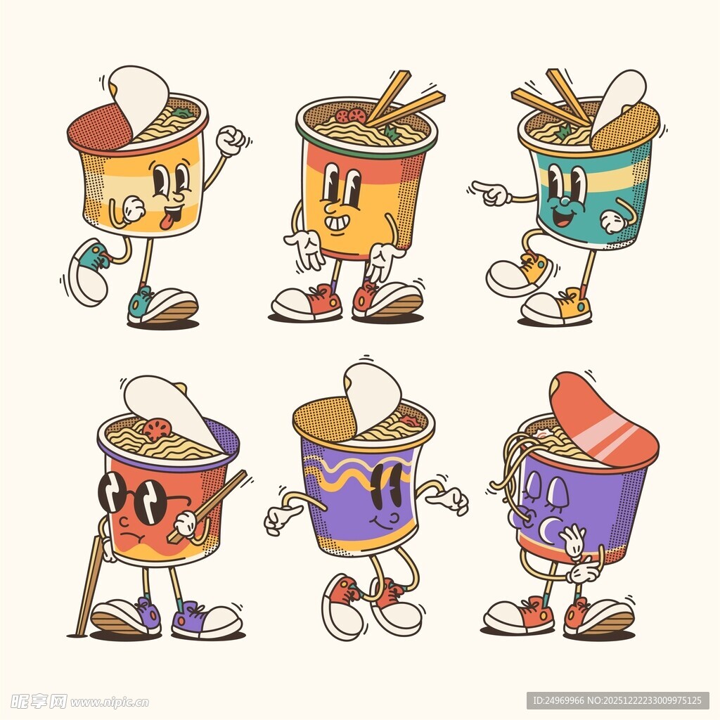 卡通化的多彩油漆桶形象