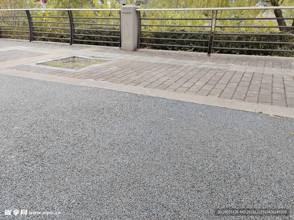 城市道路边的人行道景观