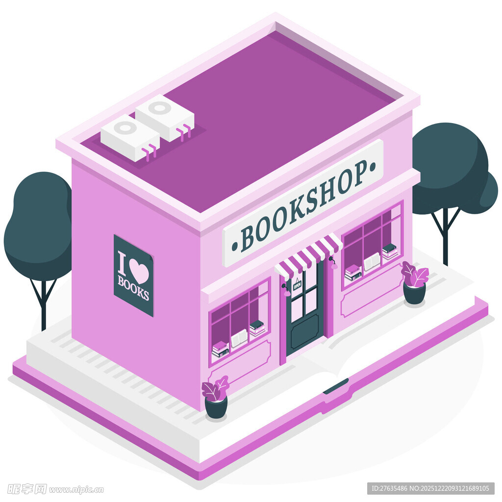 粉色布鲁克商店3D模型