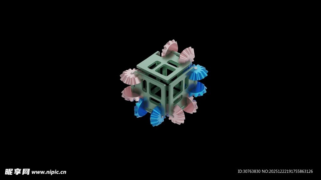 可折叠立方体斜齿轮