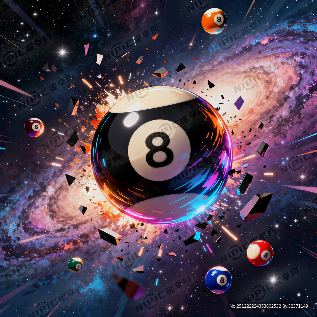 台球元素 炫彩 科幻 高级感