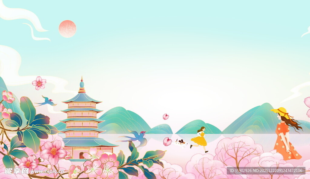 春日烂漫风景图