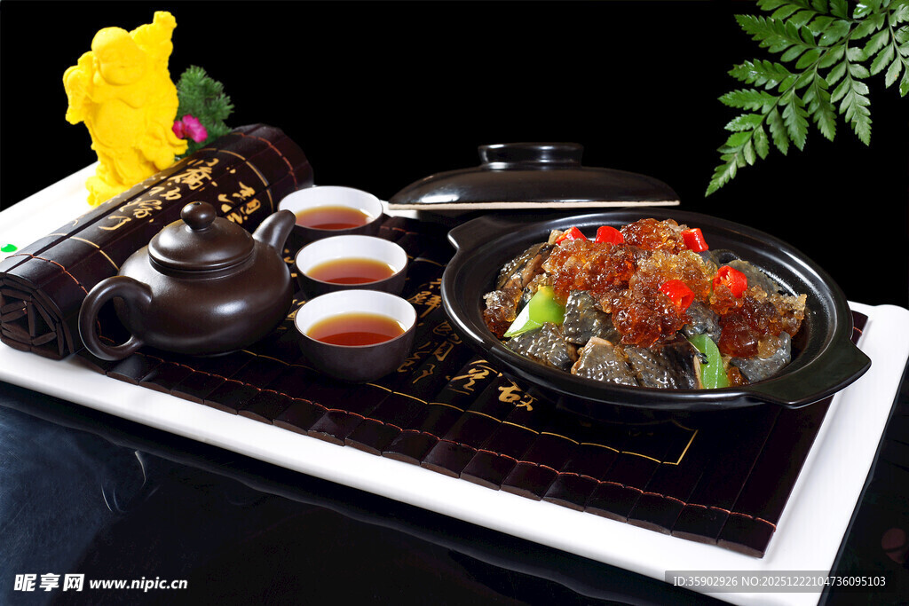 煲仔锅菜品乌鸡杏油煲