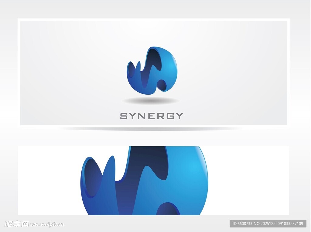 蓝色抽象风格企业标志设计