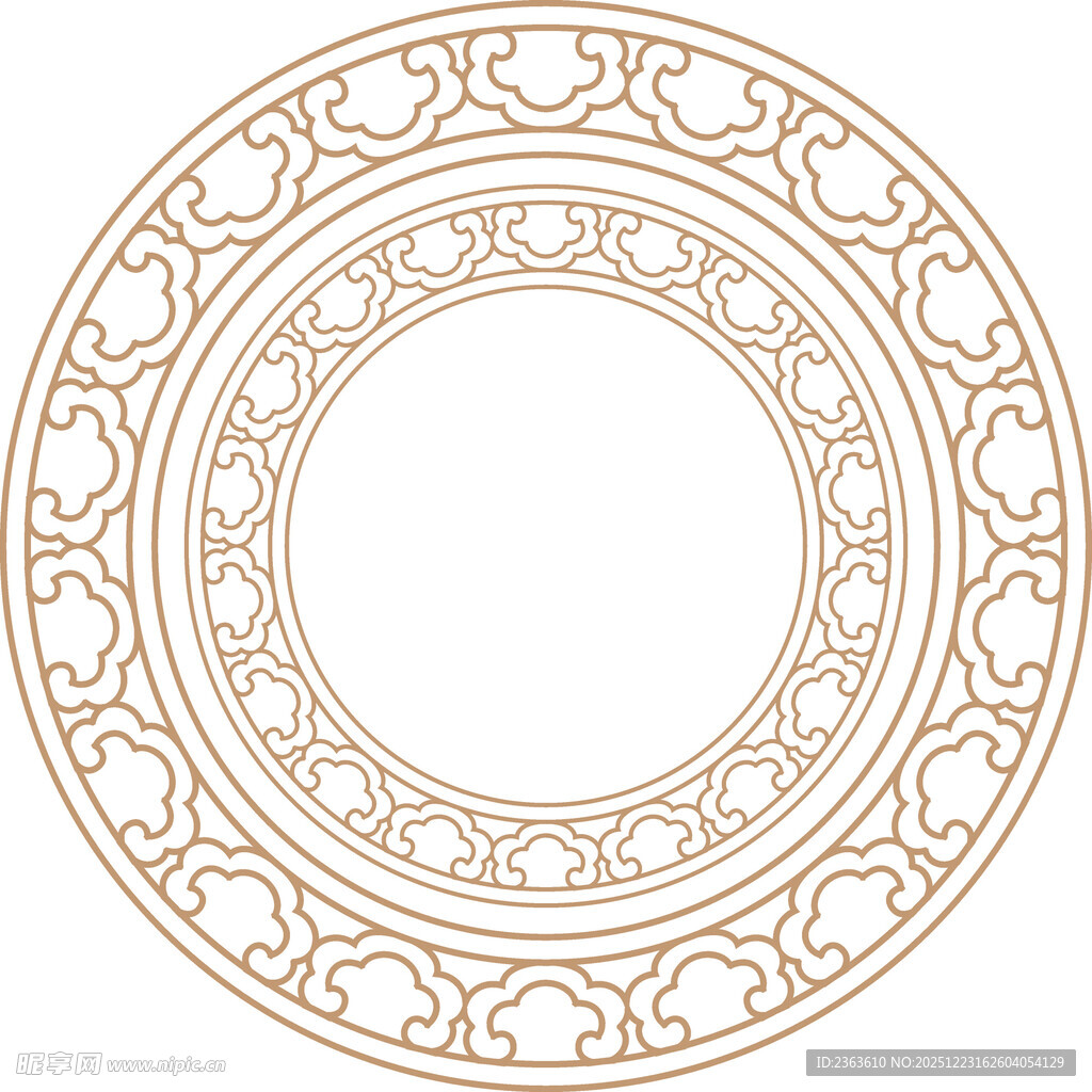 复古金色圆形花纹图案