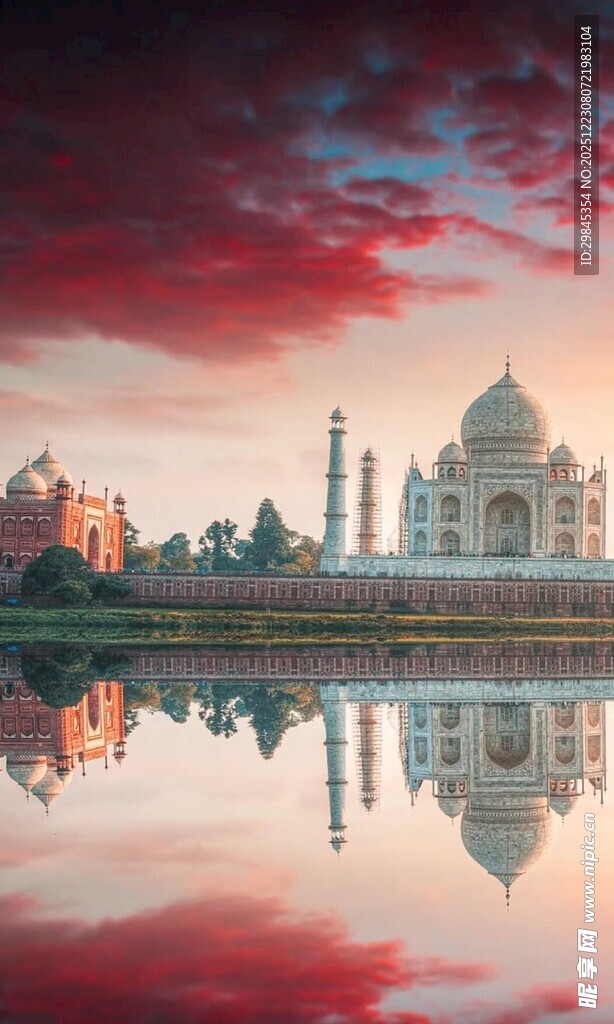 泰姬陵绝美风光倒影