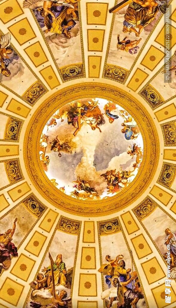 华丽古典穹顶壁画艺术