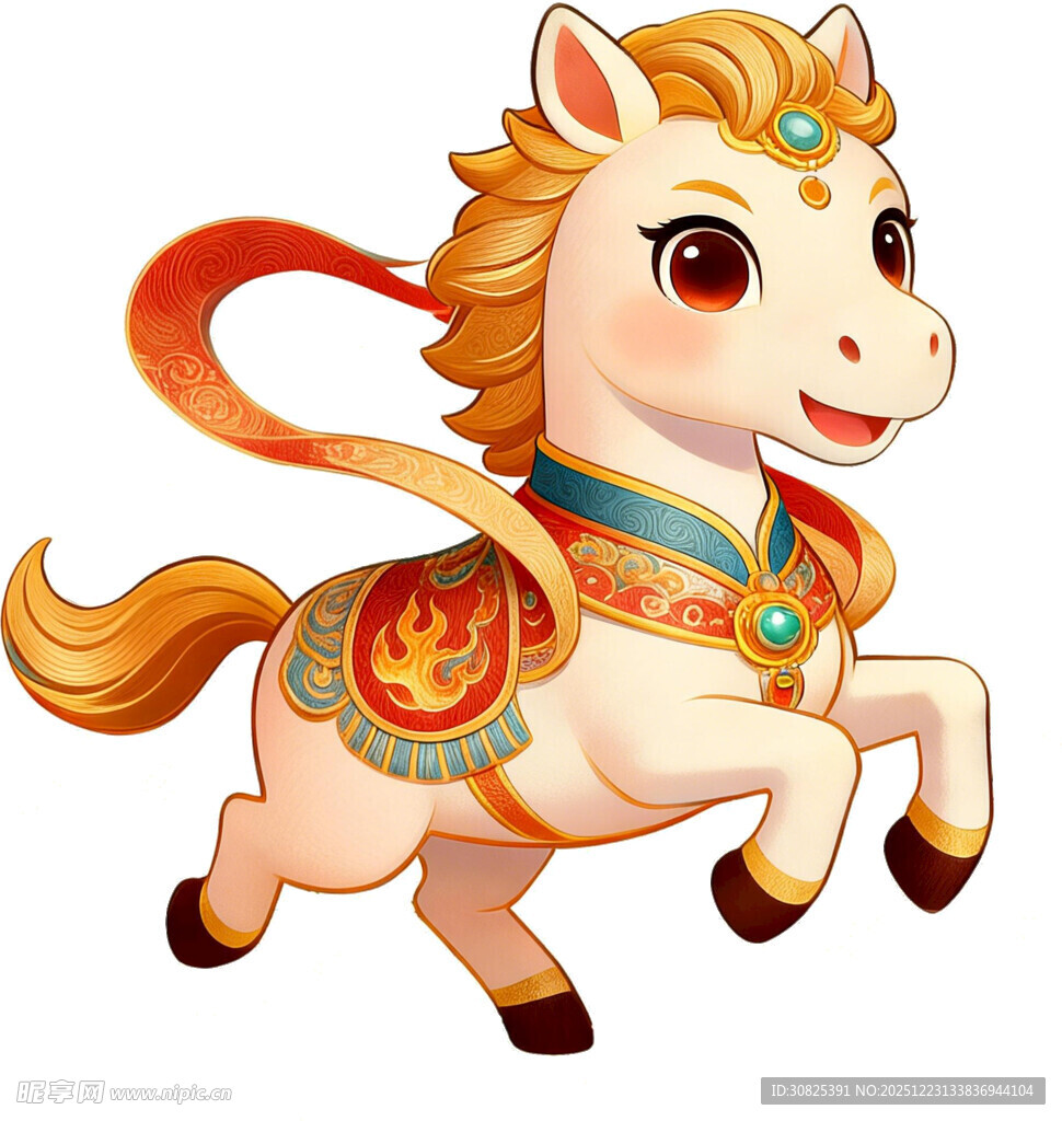 可爱奔跑小马形象