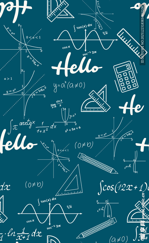 数学几何元素涂鸦背景图