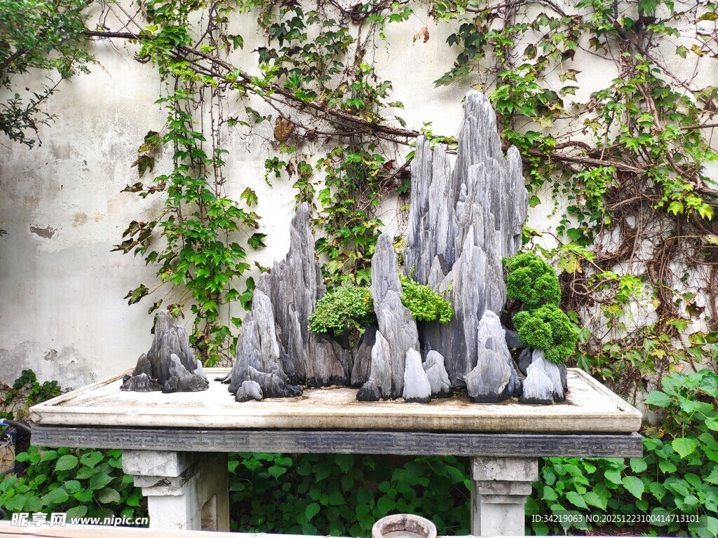 中式假山盆景景观