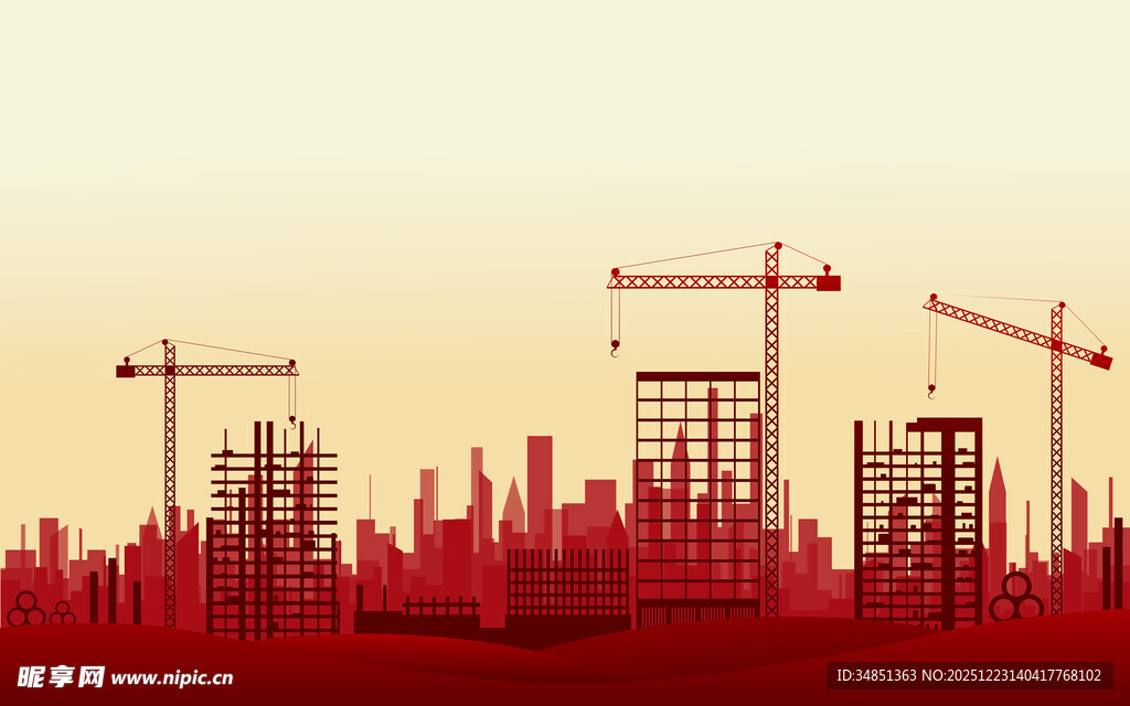 城市建筑施工景象