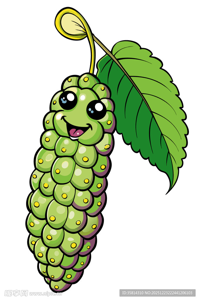 可爱绿桑葚卡通形象