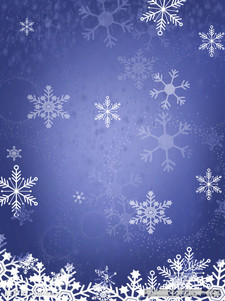 蓝色雪花背景图