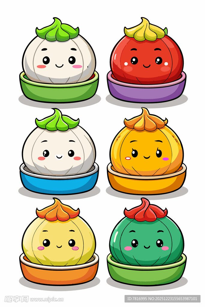 可爱卡通包子形象集合