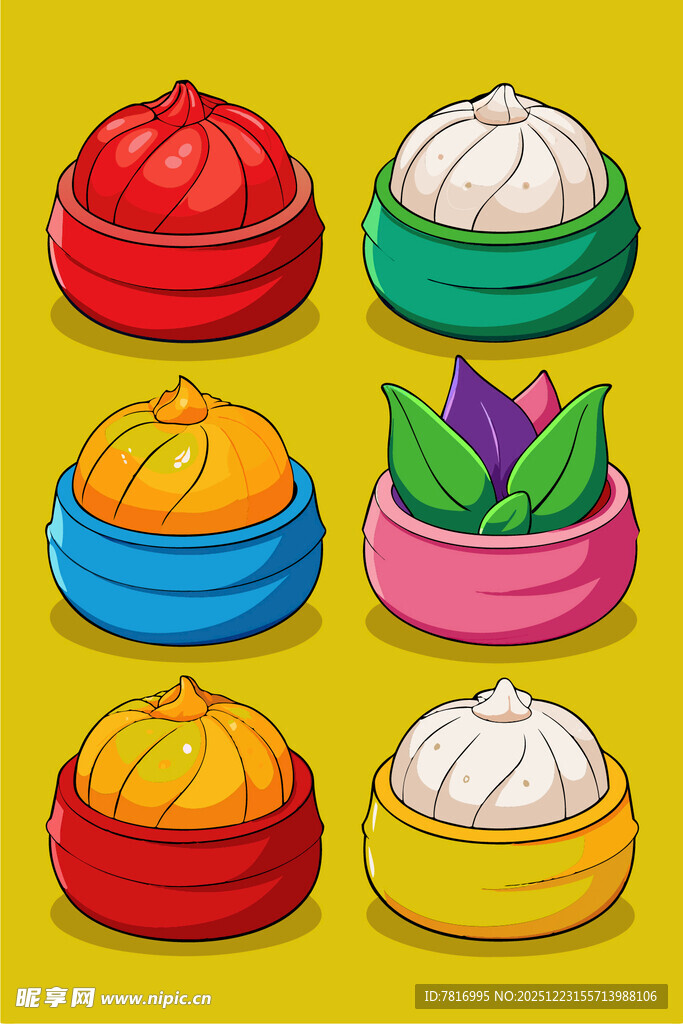 多彩蒸笼里的美味点心