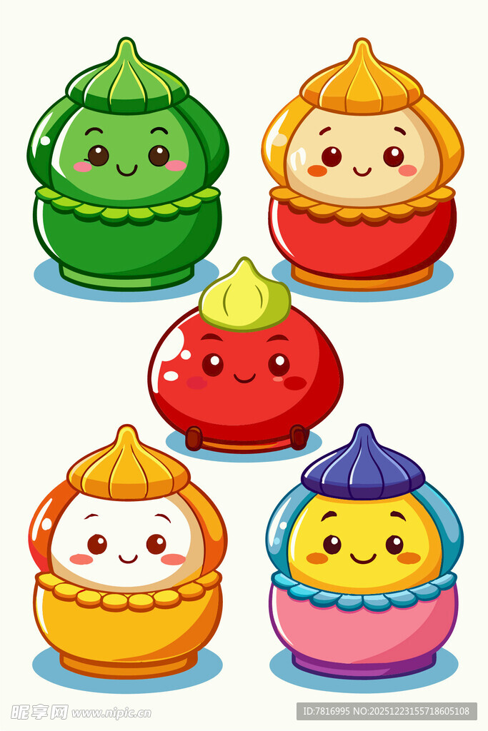 可爱卡通蔬菜小团子