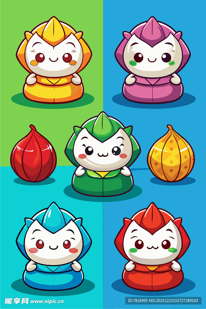 可爱卡通粽子形象集合