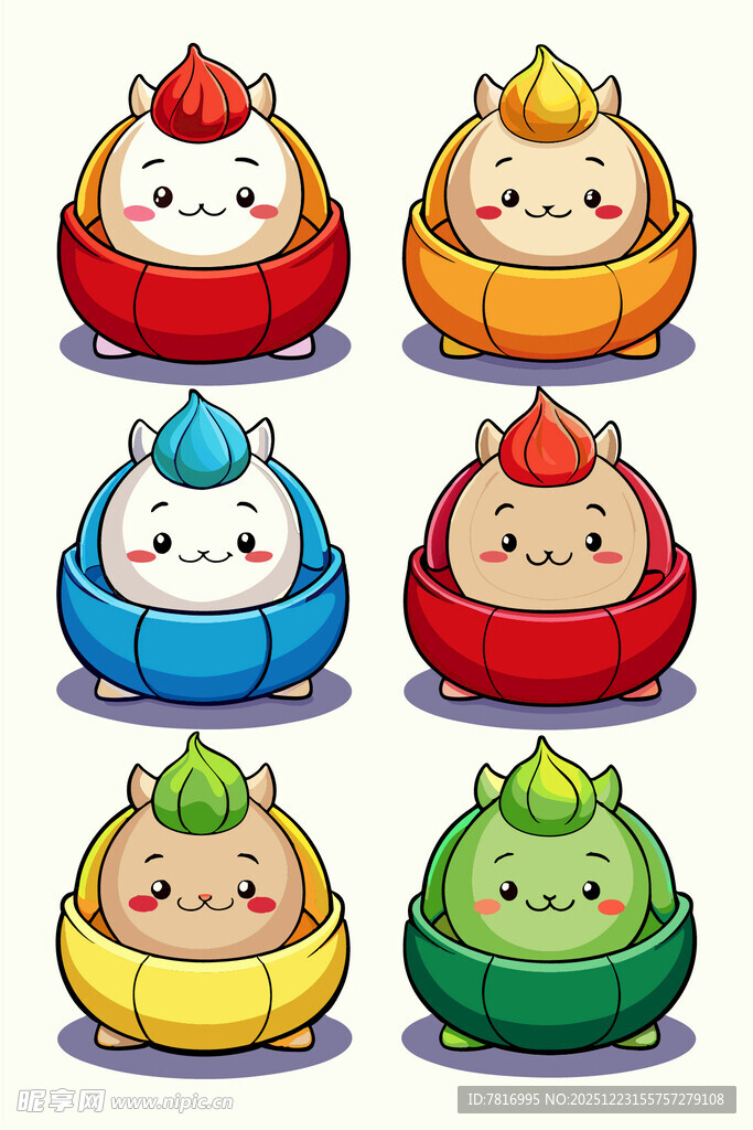 可爱卡通粽子形象集合