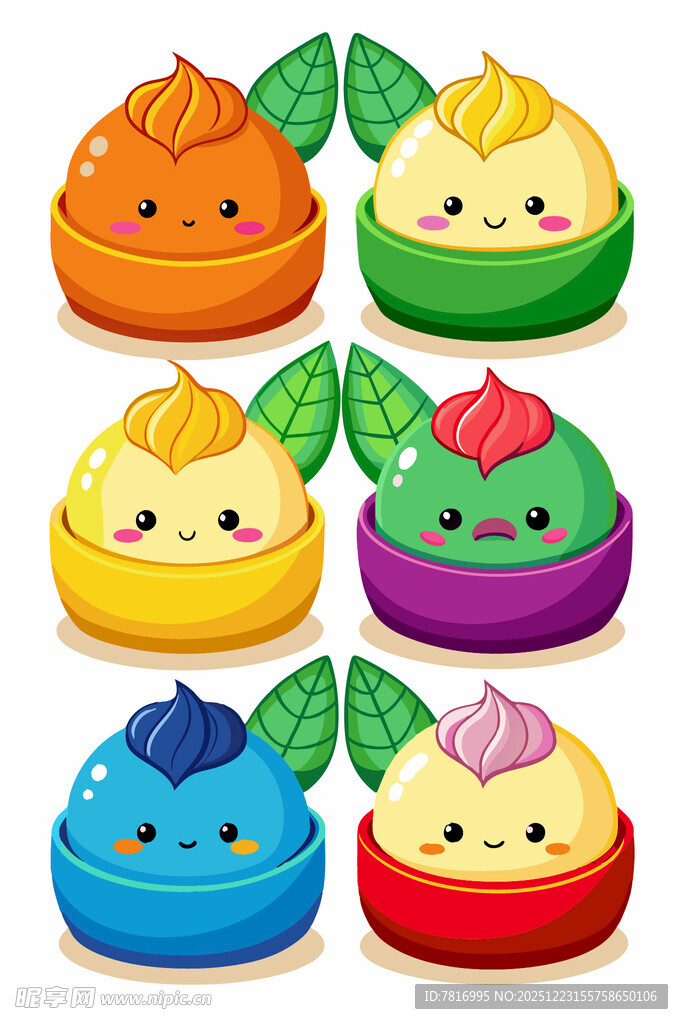 可爱多彩卡通水果小精灵