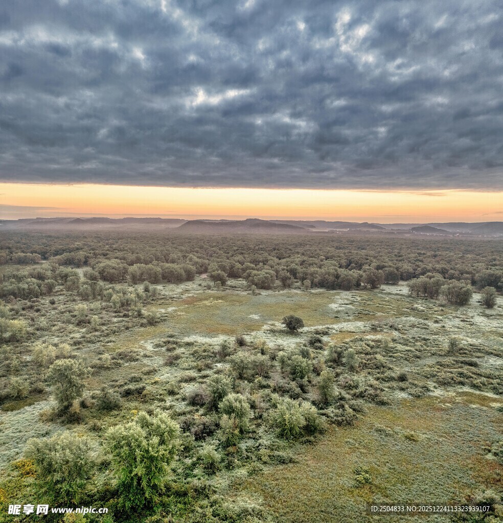  洲草原黄昏壮丽景观