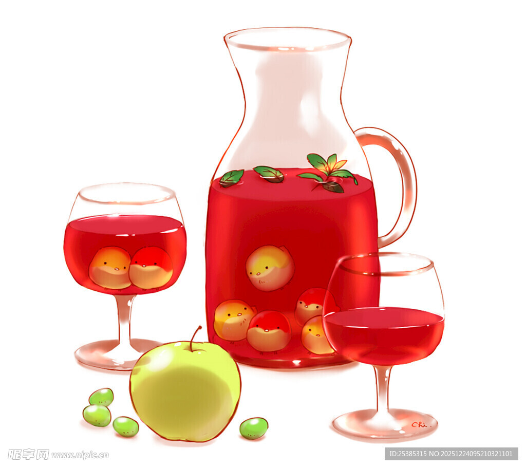 水果桑格利亚汽酒饮品图