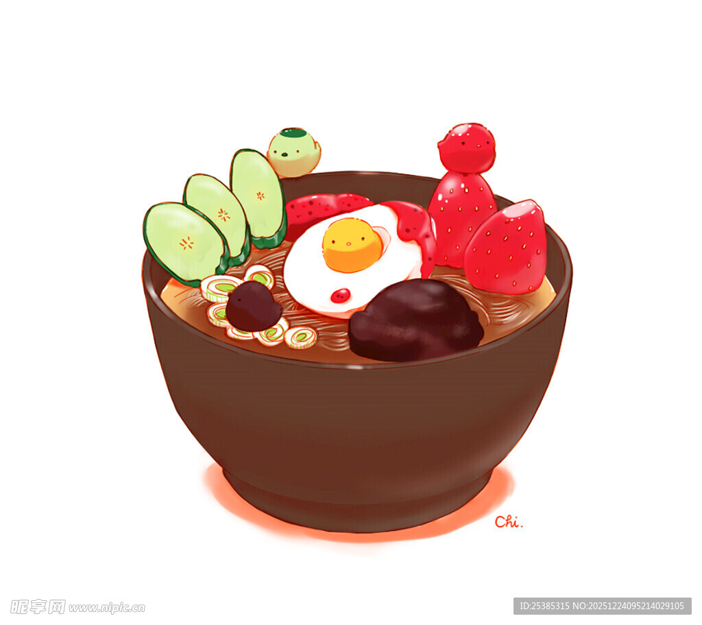 美味卡通风格的日式拉面