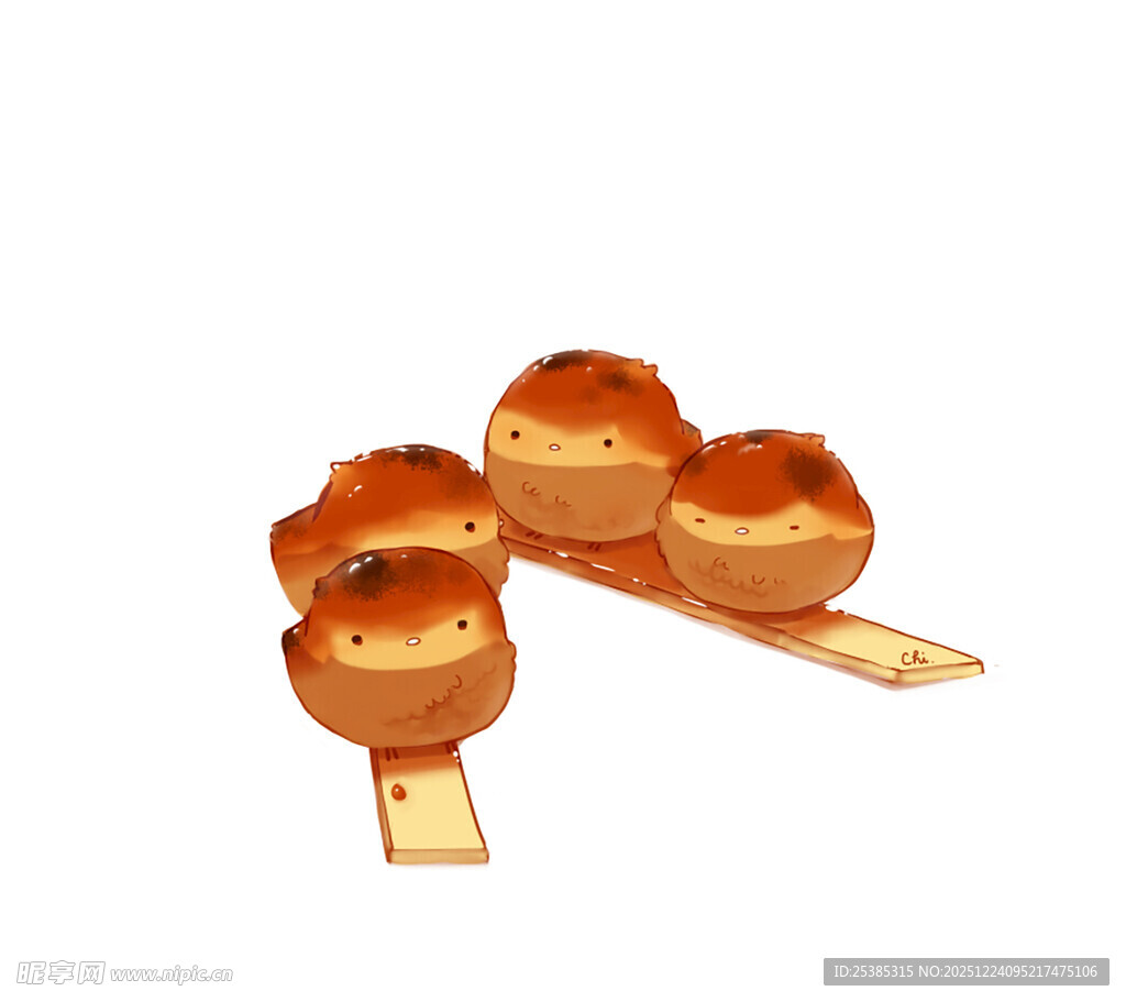 卡通风格堆叠的橙色物体