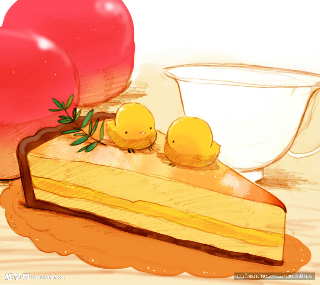 美味芝士蛋糕配水果