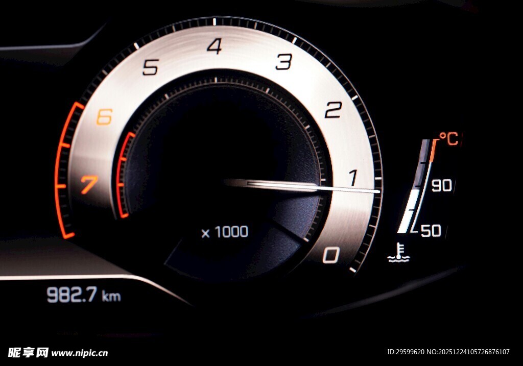 汽车仪表盘特写