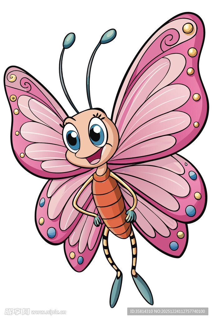 可爱粉色卡通蝴蝶