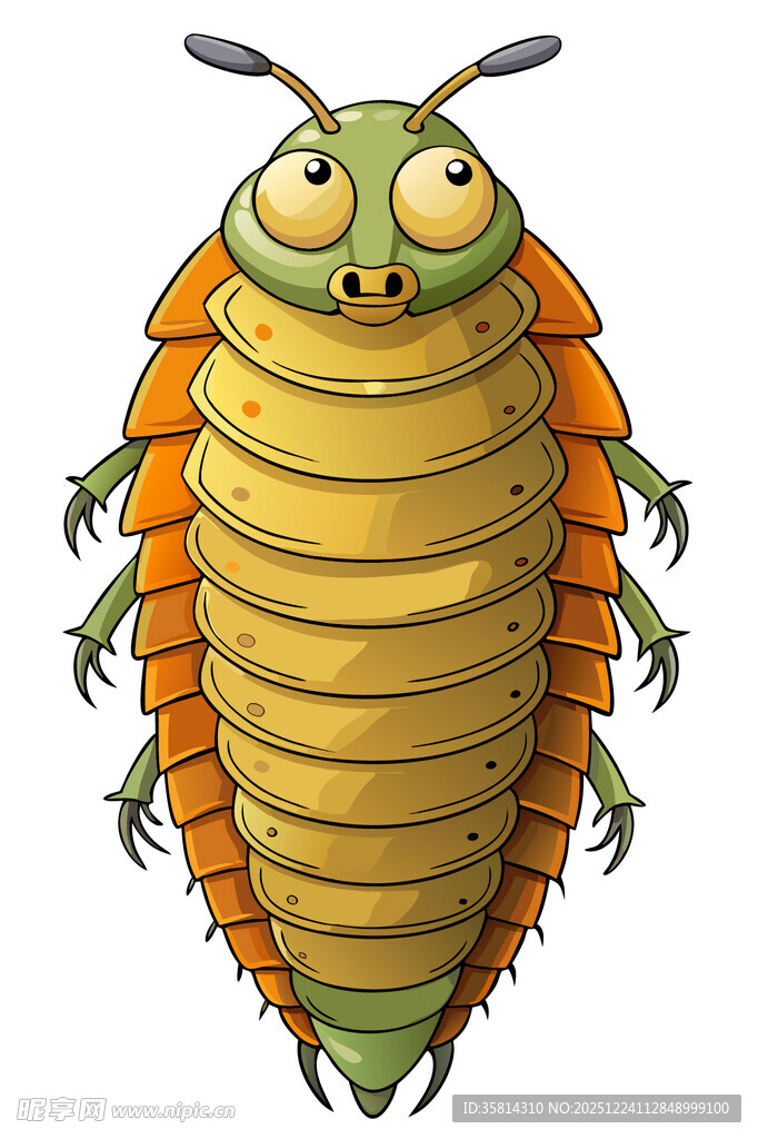 可爱卡通多足昆虫形象